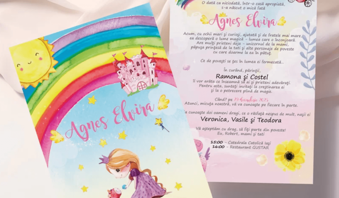 invitatie botez - colorata