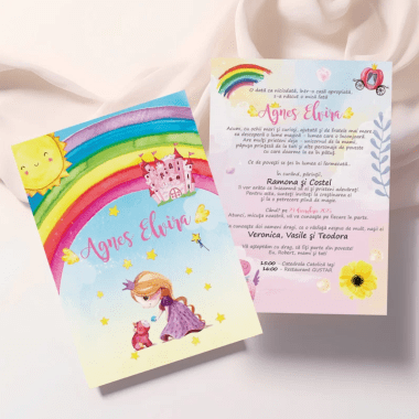 invitatie botez - colorata