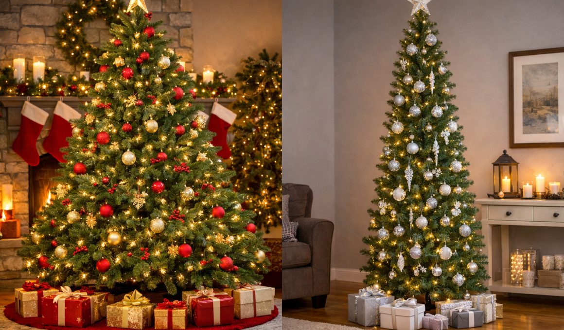 Ce înseamnă un brad artificial de Crăciun tip full comparativ cu unul slim?