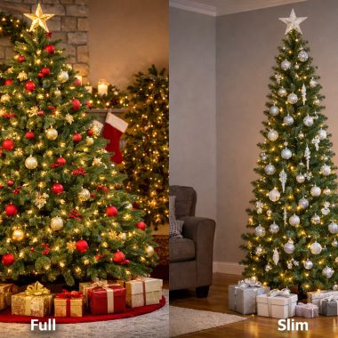Ce înseamnă un brad artificial de Crăciun tip full comparativ cu unul slim?